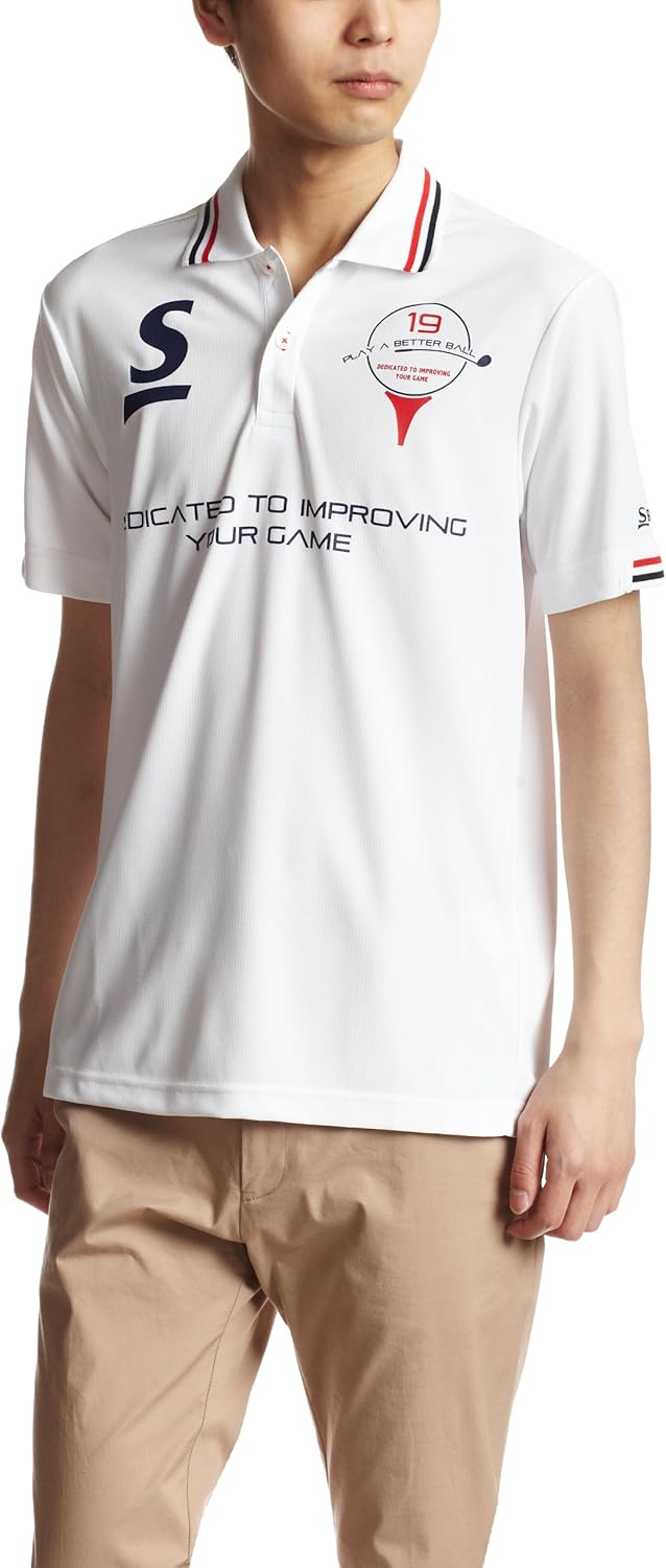 

Футболка-поло Srixon с 3D-узором, приятная на ощупь, с защитой от УФ-излучения, белый