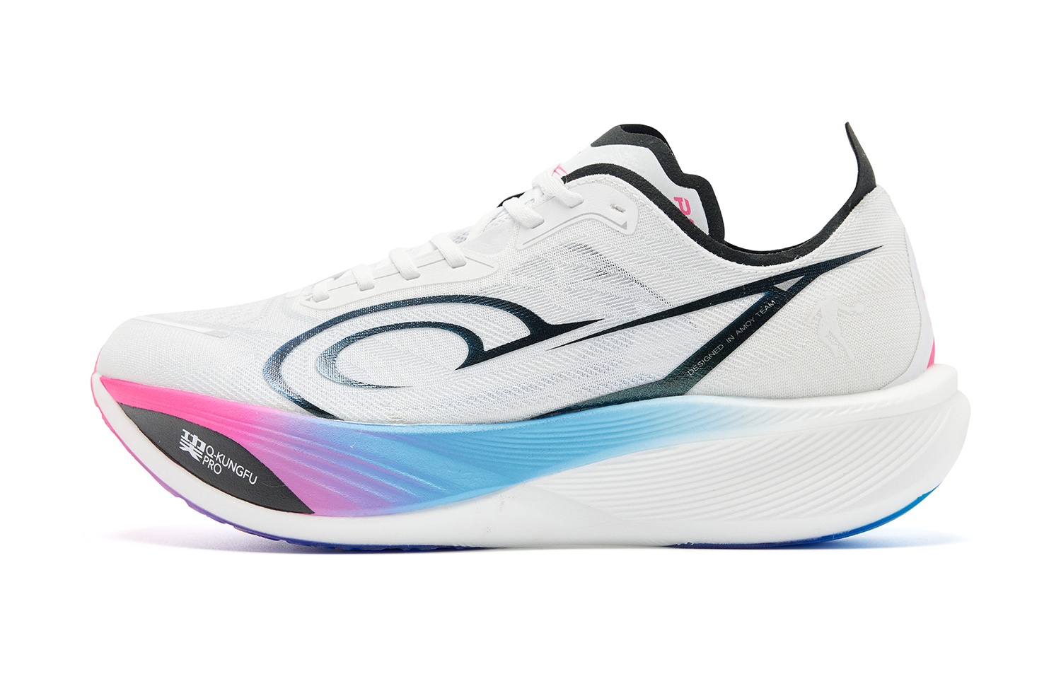 

QIAODAN Кроссовки для бега с низкой посадкой, устойчивые к истиранию, с мягкой подошвой, мужские, цифровые, розово-белые