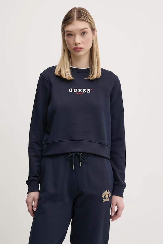 

Хлопковая толстовка Guess Jeans, темно-синий