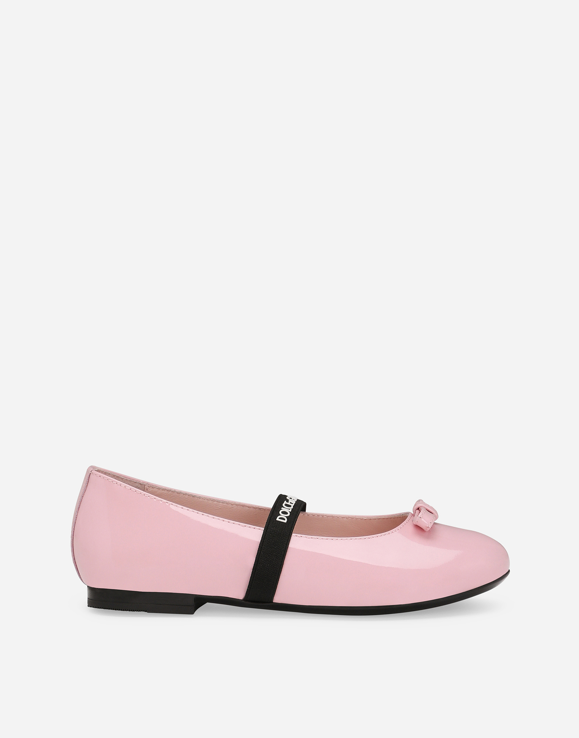 Балетки из лакированной кожи с бантом Dolce&Gabbana, розовый