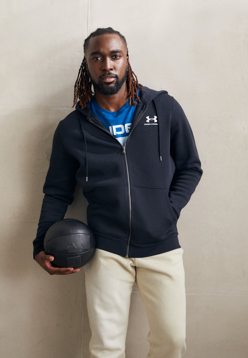 

Толстовка на молнии ESSENTIAL Under Armour, черный/белый