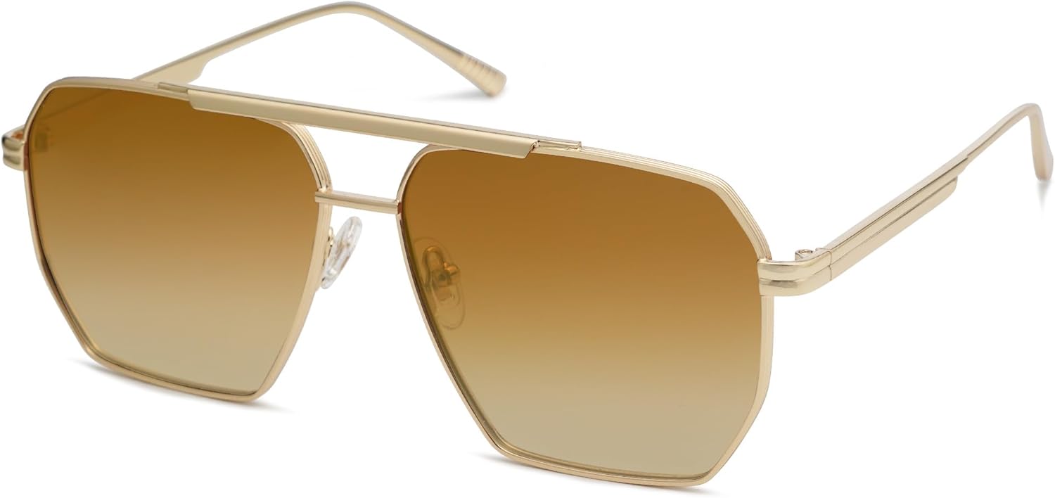 

Солнцезащитные очки SOJOS в стиле ретро, ​​большие квадратные, поляризованные, для женщин и мужчин, винтажные, классические, большие, металлические, Shiny Gold/Gradient Brown