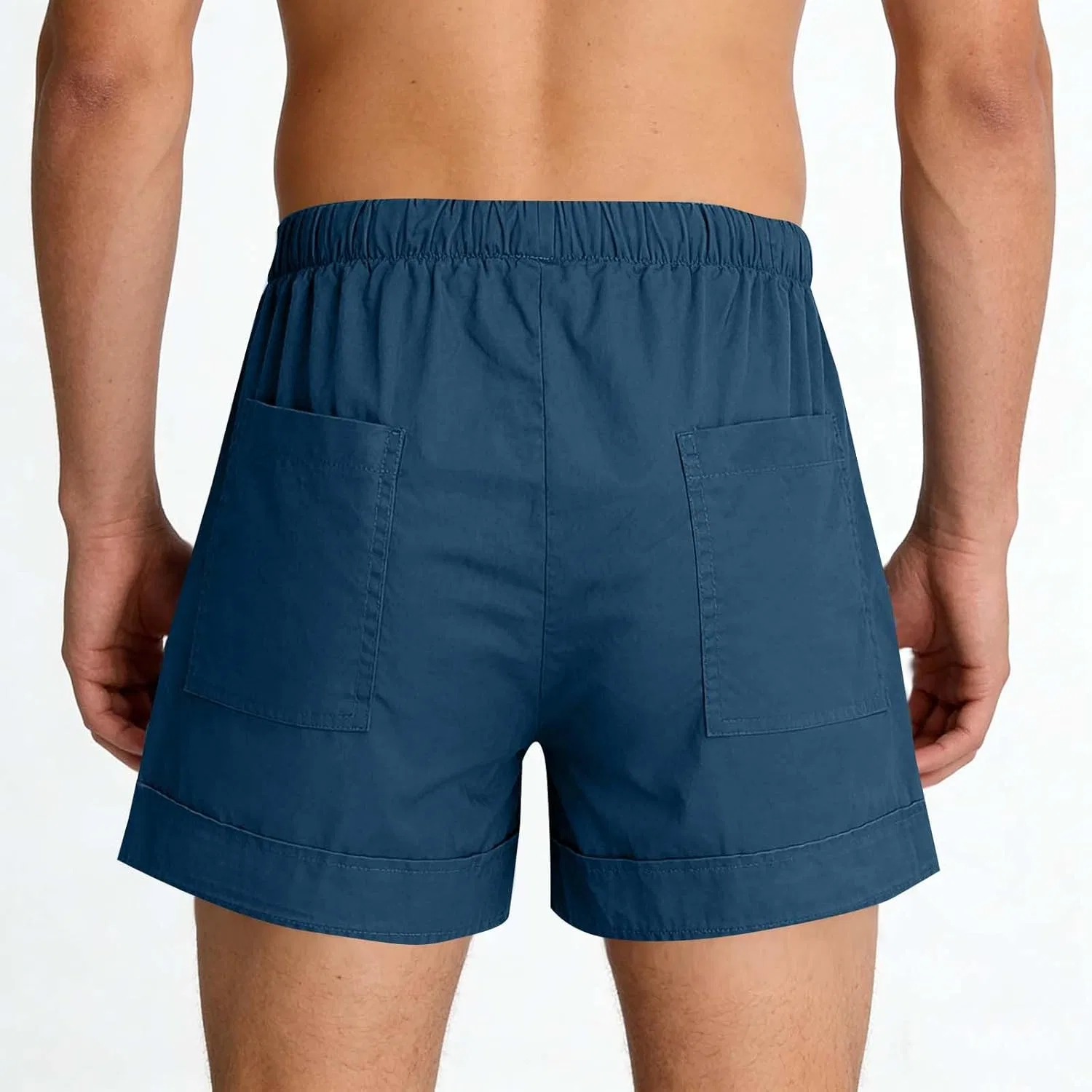 Шорты мужские на лето, Cotton & Linen, Dark Blue — фото 4