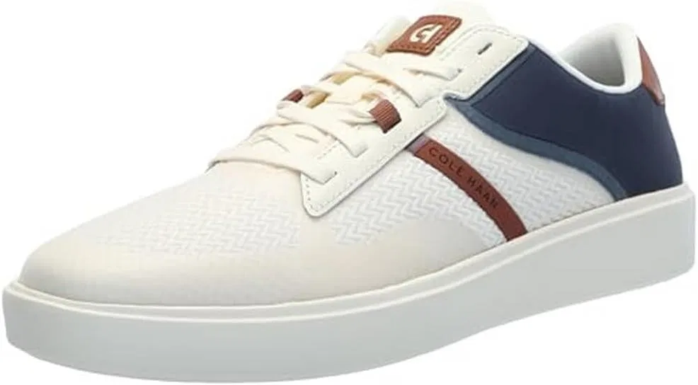Мужские вязаные кроссовки Cole Haan Grand Crosscourt, Ivory Navy Blazer Dark Sequoia Natural Tan
