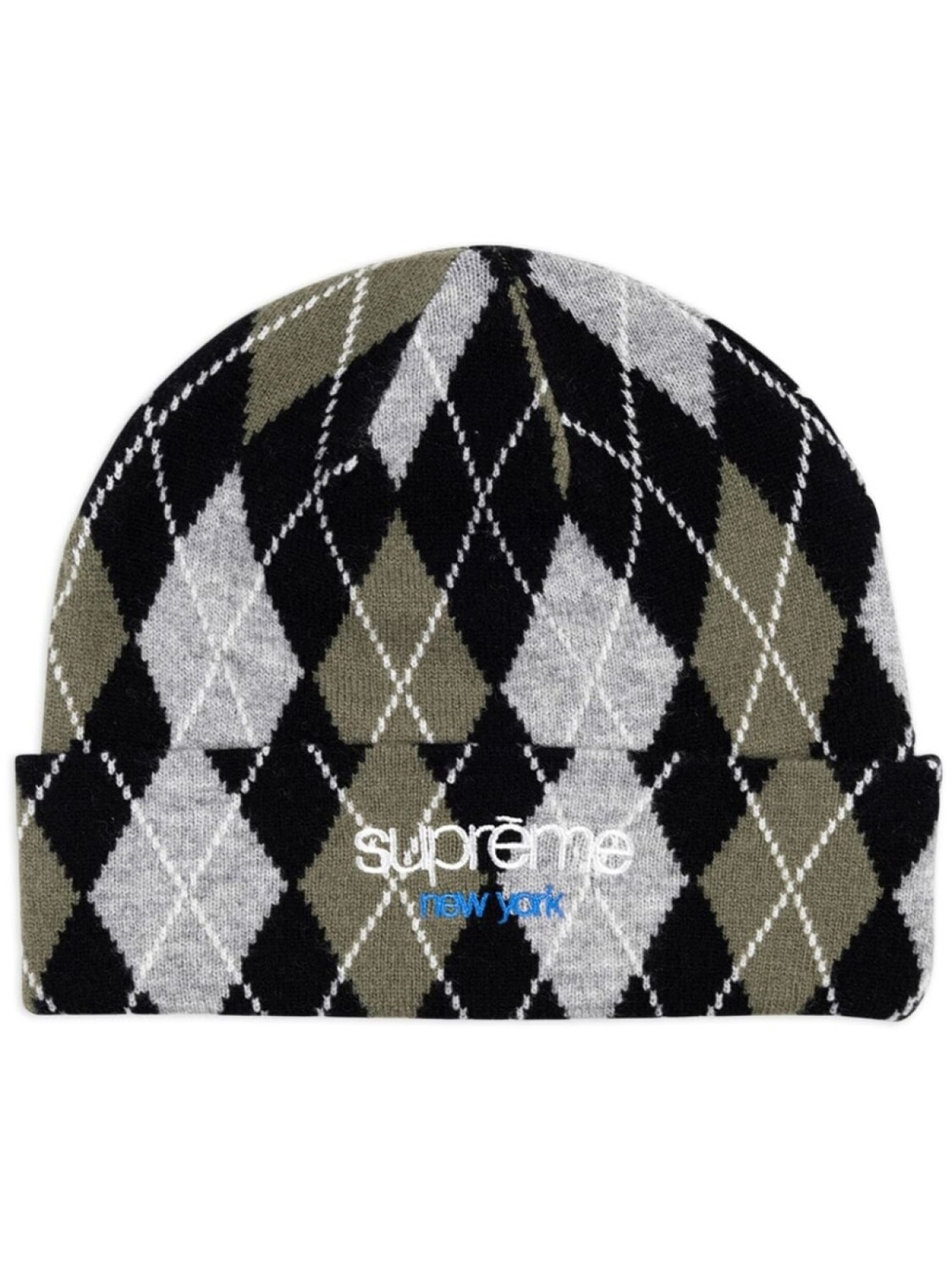 

Кашемировая шапка бини Black с узором аргайл Supreme, зеленый
