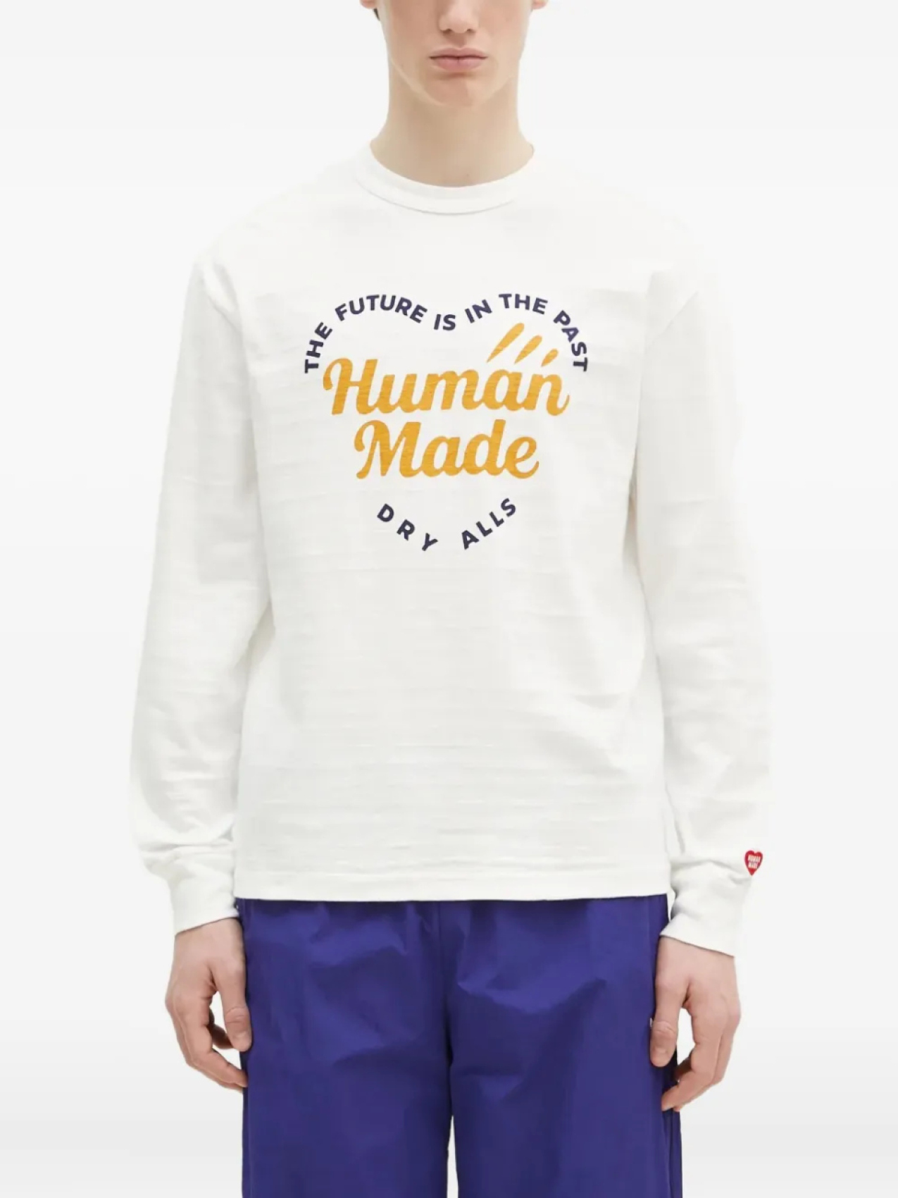 

Футболка с длинными рукавами и принтом логотипа Human Made, белый
