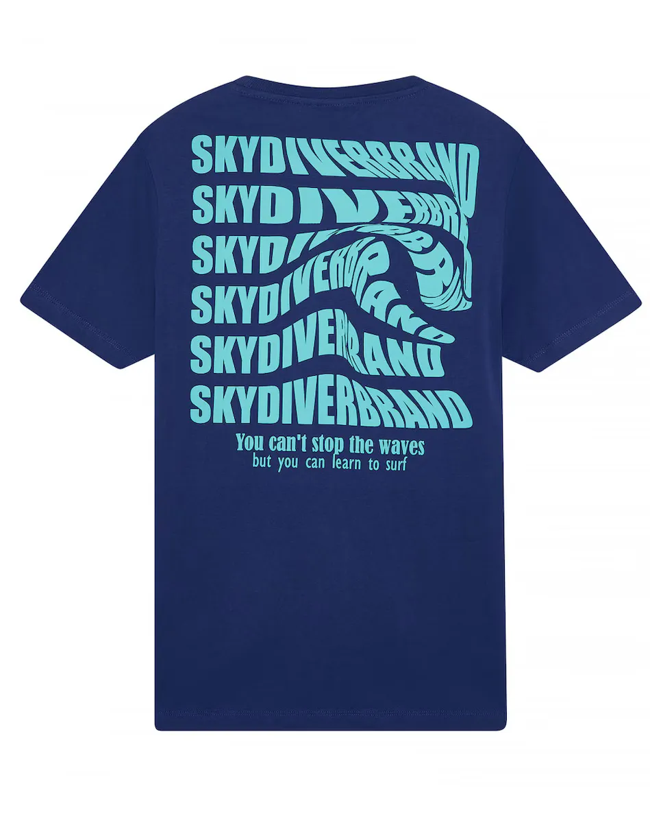 

Мужская футболка с принтом прямая Skydiver, синий
