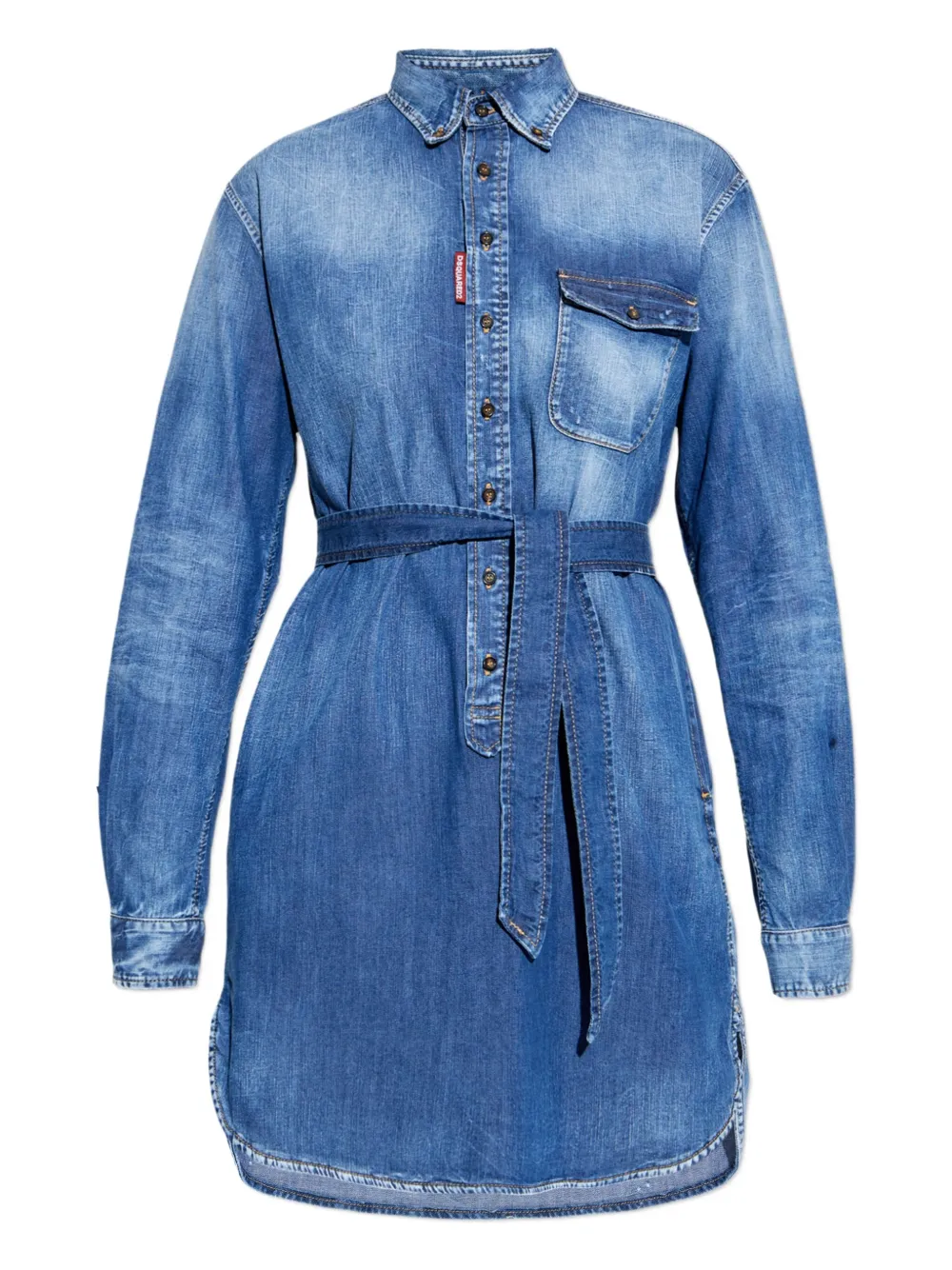 

Мини-платье из денима с застежкой на пуговицы DSQUARED2, синий