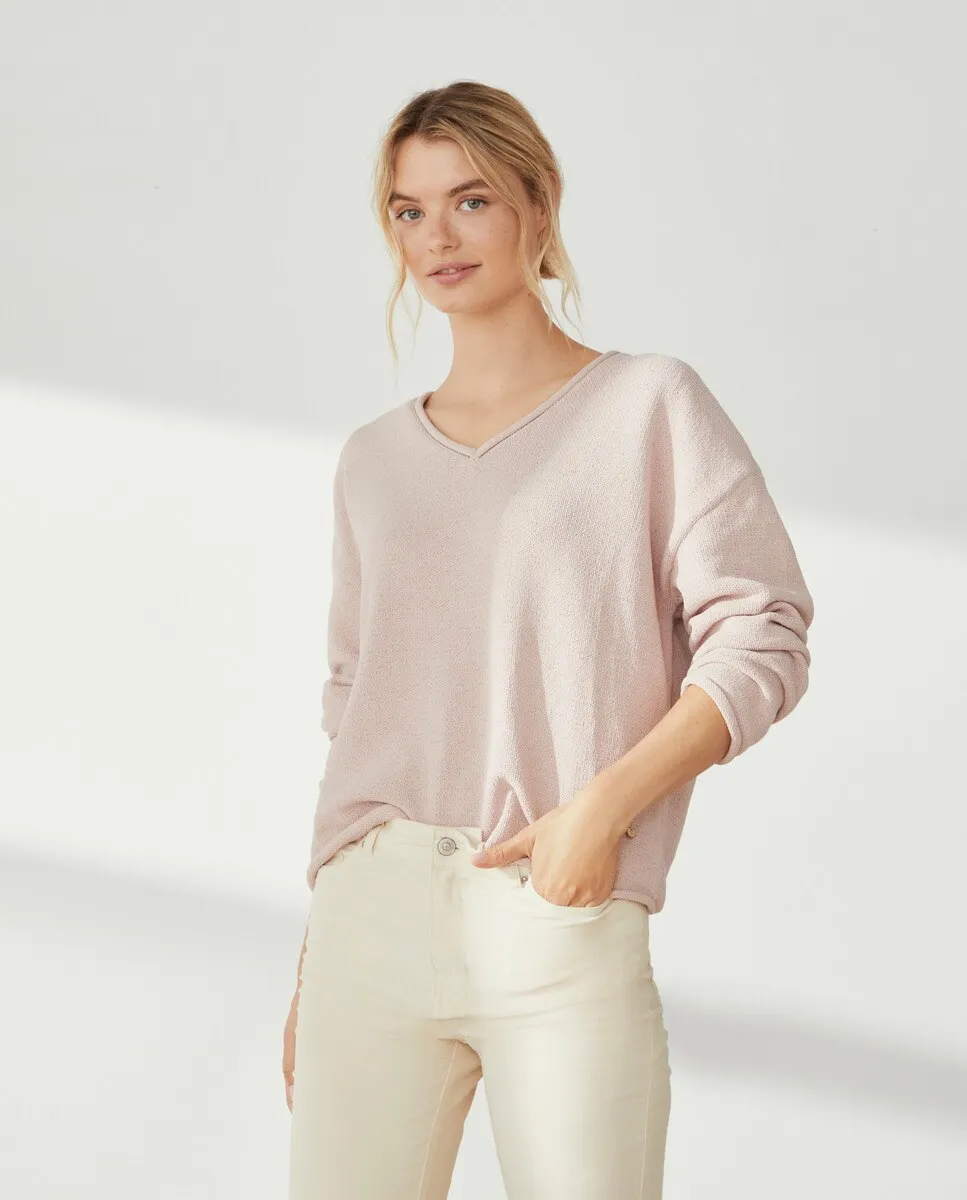 

Кашемировый свитер из матовой синели Southern Cotton, розовый