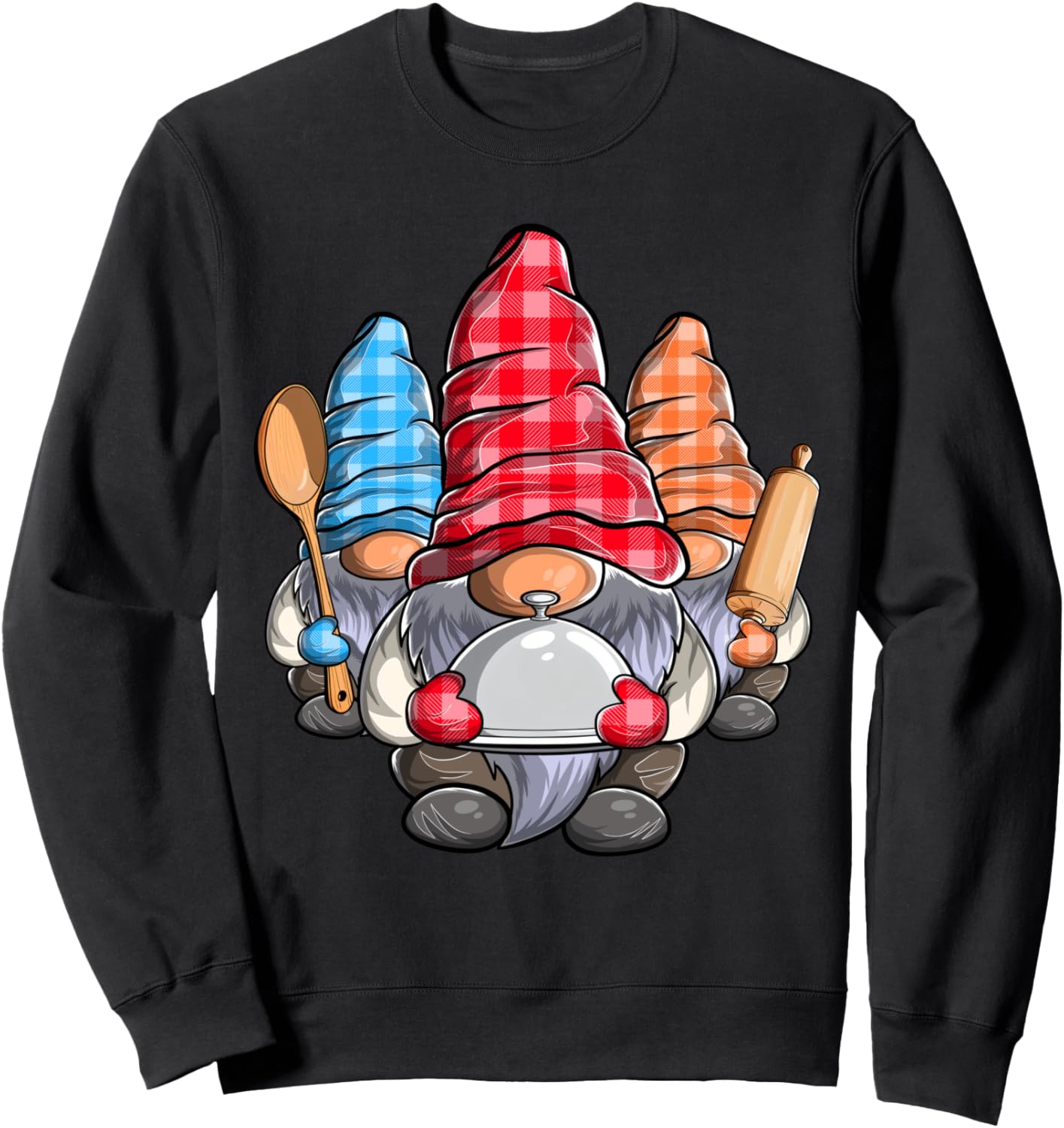 

Толстовка с изображением трех кулинарных гномов, шеф-повара, занимающегося выпечкой и приготовлением пищи. Толстовка Three Culinary Gnomes, черный