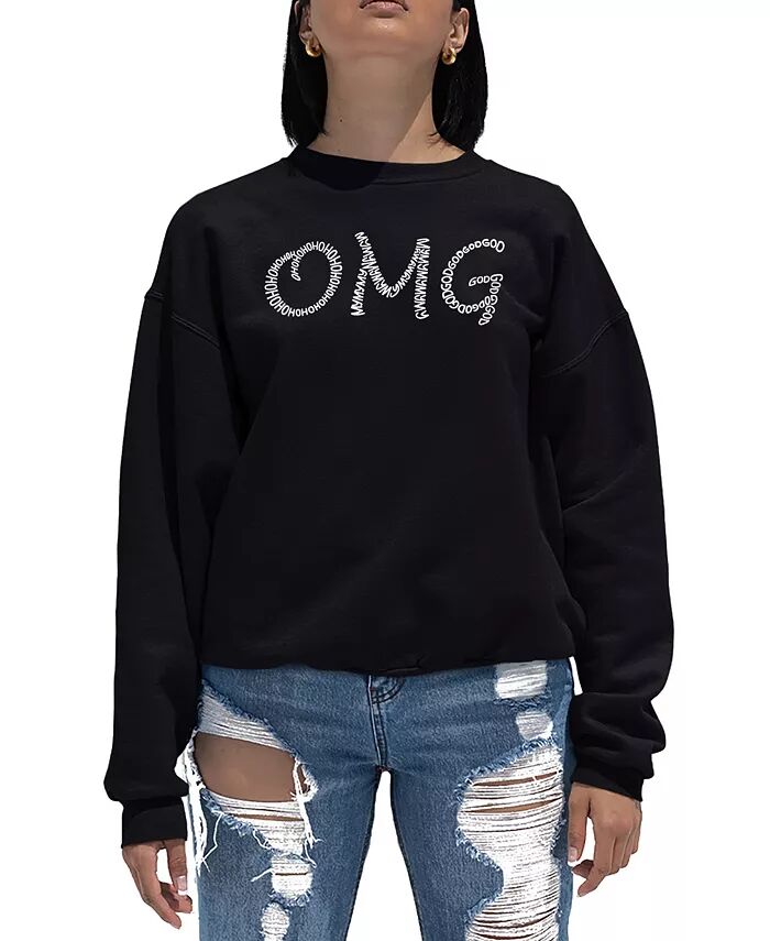 

Женская толстовка Word Art Crewneck OMG LA Pop Art, черный