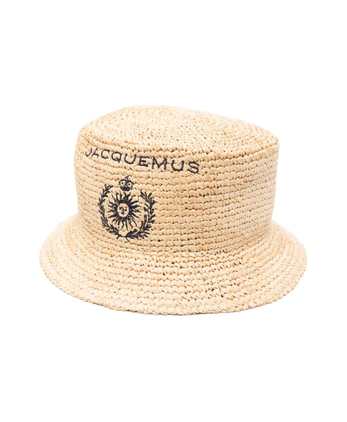 

Бежевая кепка с вышитым логотипом и плоской короной Jacquemus, бежевый