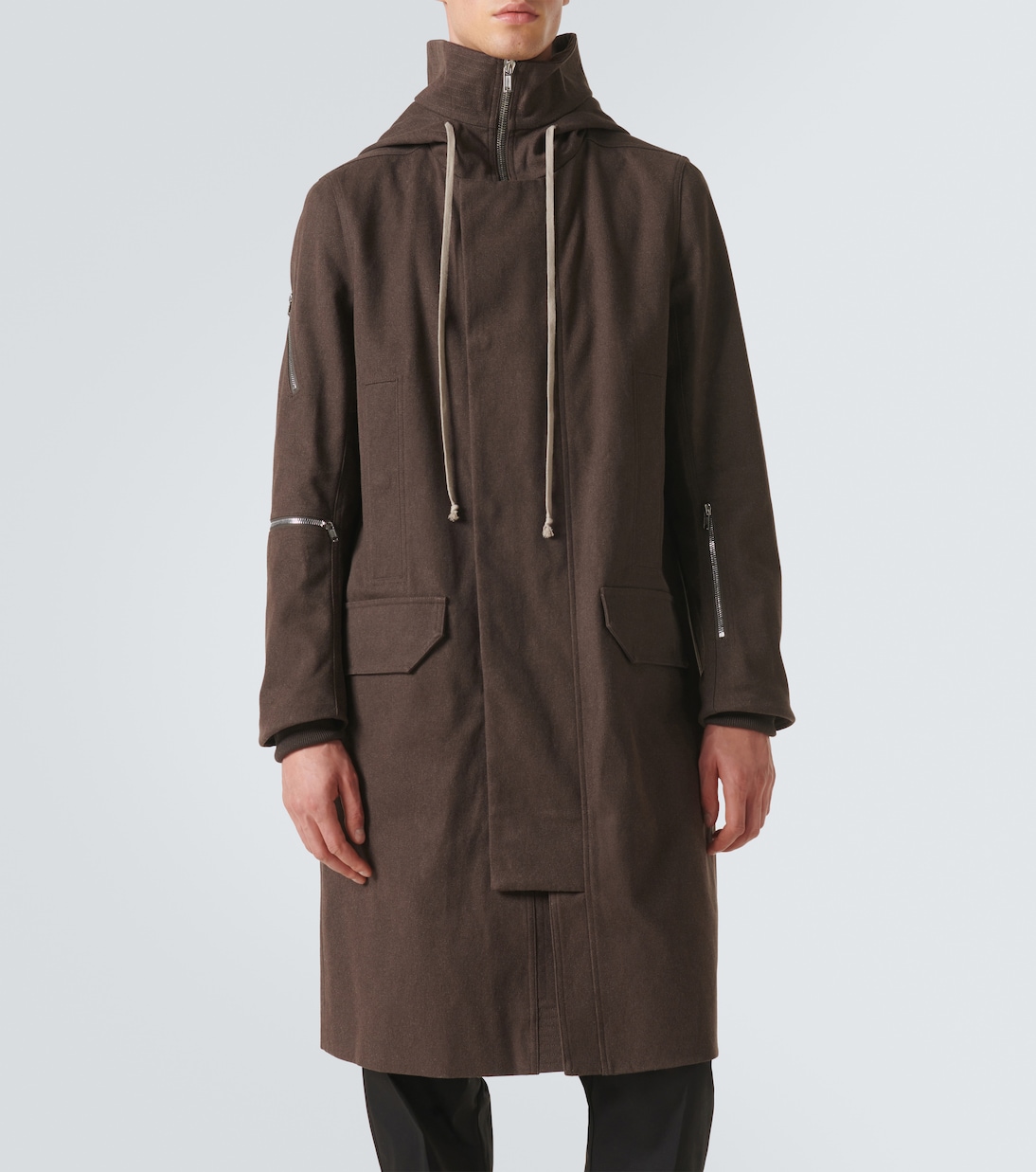 Хлопковое пальто свободного кроя Rick Owens, Ash — фото 3