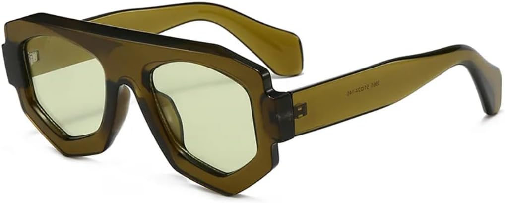 

Винтажные солнцезащитные очки для женщин и мужчин, роскошные дизайнерские панк-очки, популярные солнцезащитные очки в крупной оправе с защитой от УФ-излучения UV400 SZVVBKK, Olive Green