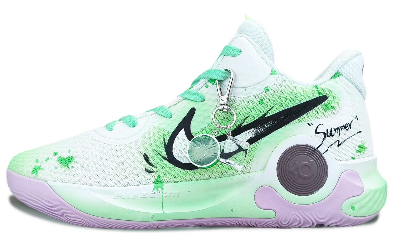 

Кроссовки Nike Trey 5 Vintage Basketball Shoes Unisex Mid-top White/Green/Purple, зеленый