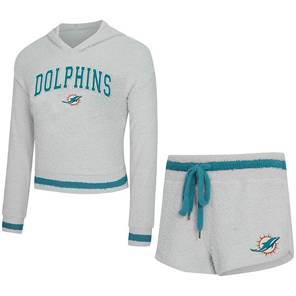 

Женский комплект с капюшоном и шортами Concepts Sport Gray Miami Dolphins Whitley Unbranded