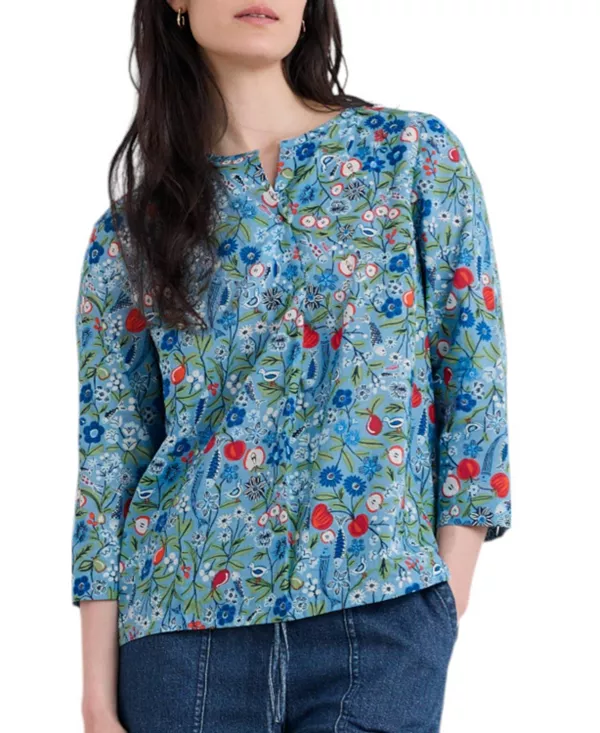 

Женский топ с акварельным рисунком Seasalt Cornwall, синий