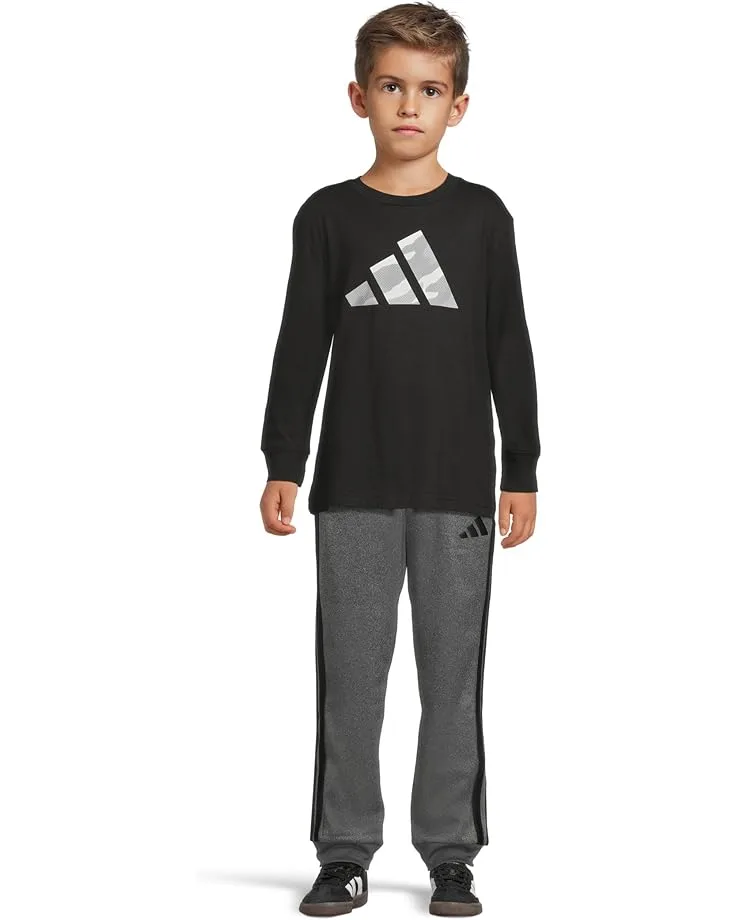 Футболка Adidas Kids Long Sleeve "Halftone Camo" Logo Tee (Toddler/Little Kid), Black Adi — фото 4