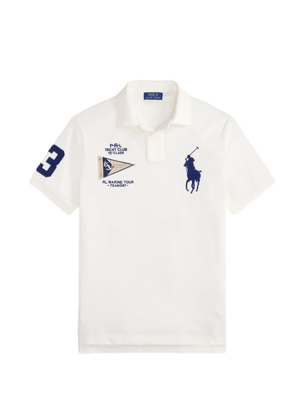 Рубашка-Поло с вышитым изображением большого пони Polo Ralph Lauren, нейтральный