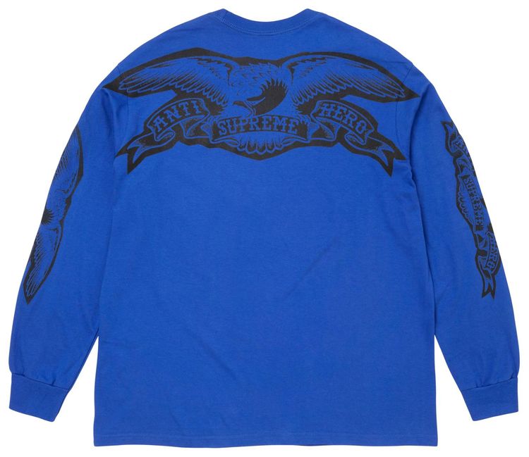 Футболка с длинными рукавами Supreme x Antihero Eagle, синий — фото 2