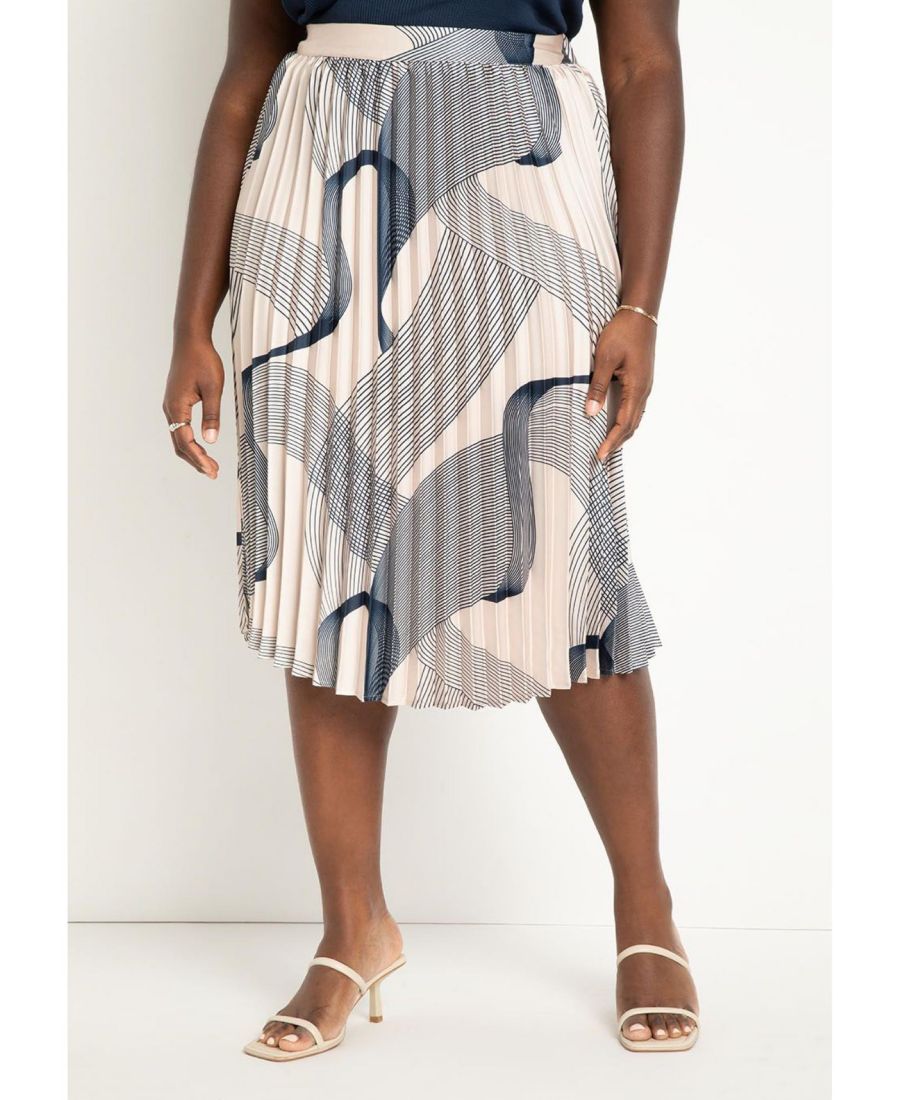 

Женская плиссированная юбка миди больших размеров ELOQUII, Linear curves