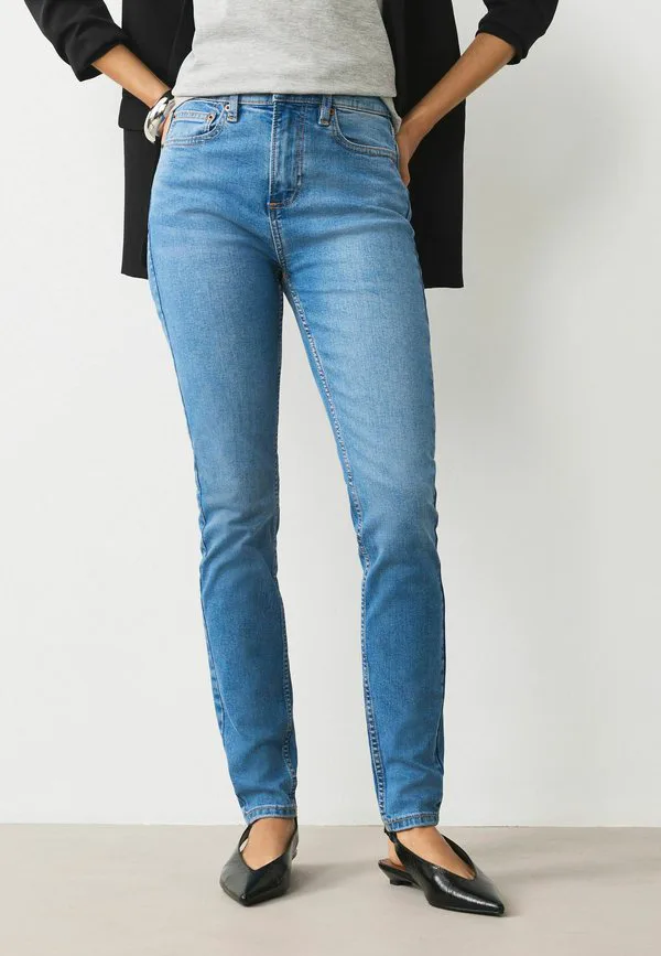 Джинсы облегающего кроя, средней посадки, эластичные. Next, Mid Blue Denim