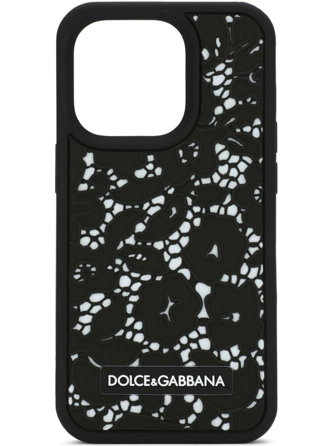 

Dolce & Gabbana floral-lace iPhone 14 Pro case, черный