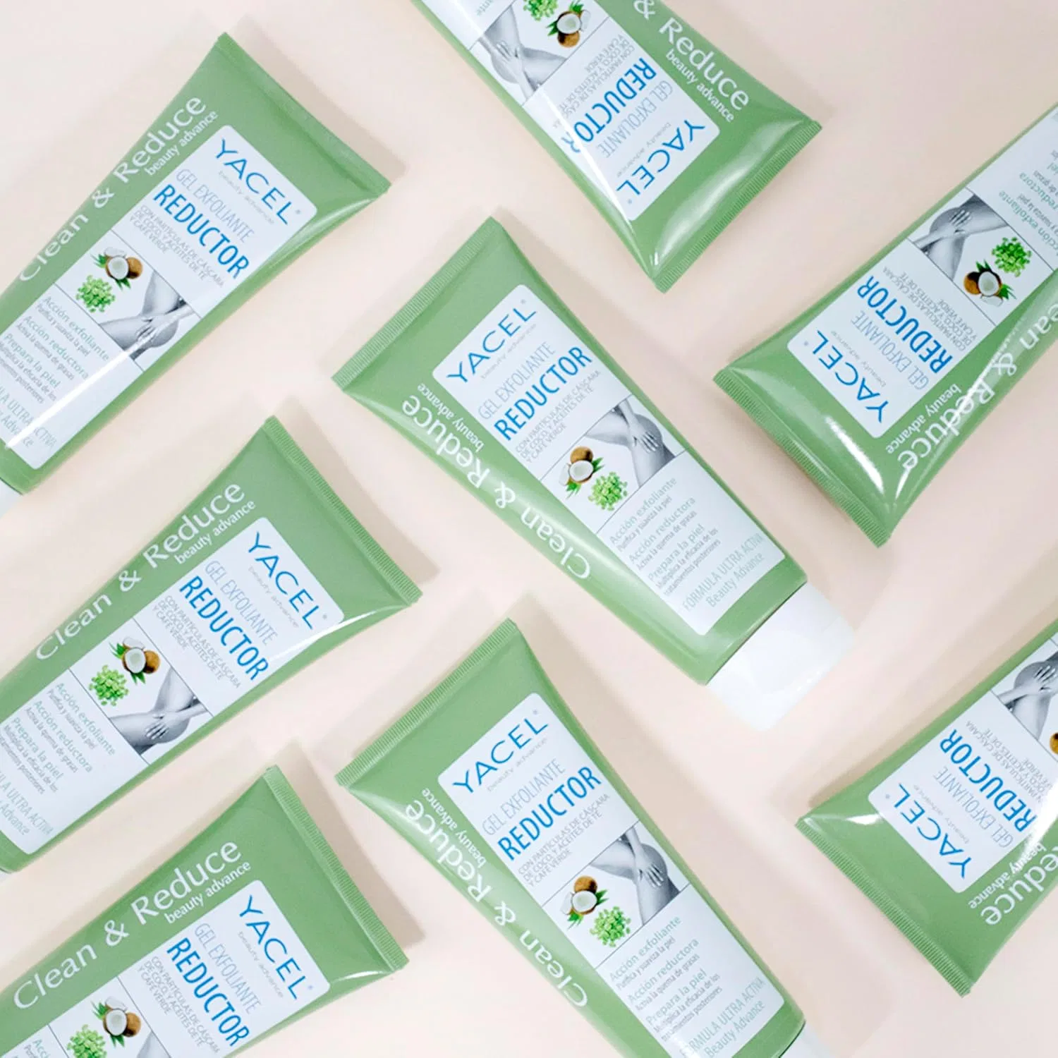Отшелушивающий редуцирующий гель Yacel Clean & Reduce с кокосовой скорлупой, маслом чая и зеленого кофе, 200 мл Yacel — фото 4