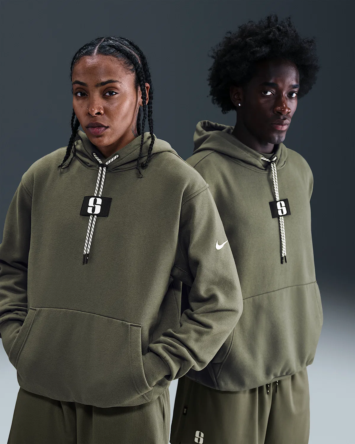 Флисовая баскетбольная худи Sabrina, Medium Olive/White