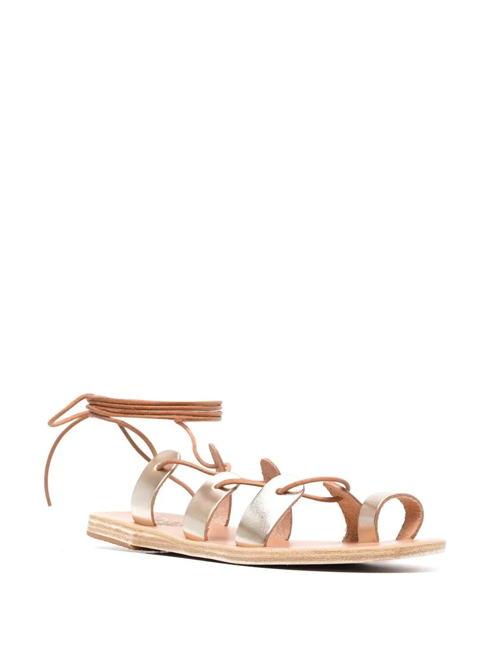 Сандалии Alcyone со шнуровкой Ancient Greek Sandals, металлик — фото 2