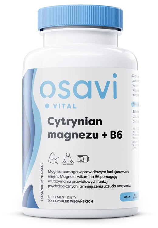 

Osavi, Цитрат магния + B6, Биологически активная добавка, 90 капсул Inna Marka