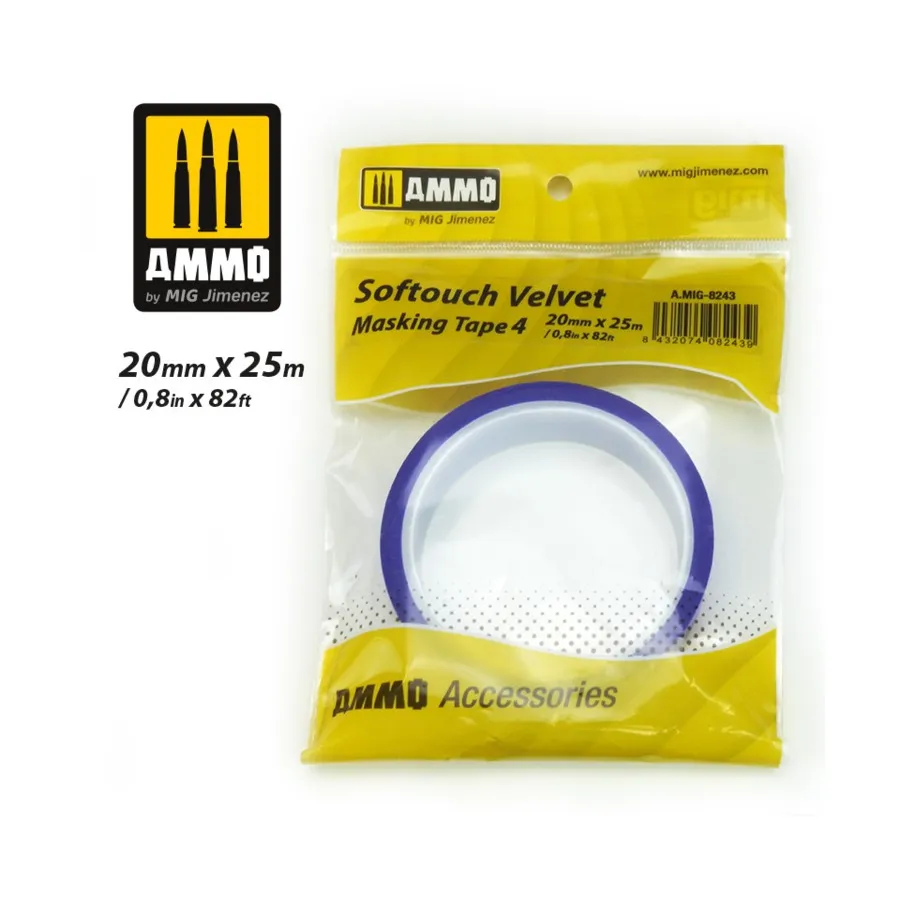 

Бархатная малярная лента Softtouch № 4 (20 мм x 25 м), Assorted Painting Accessories (AMMO)