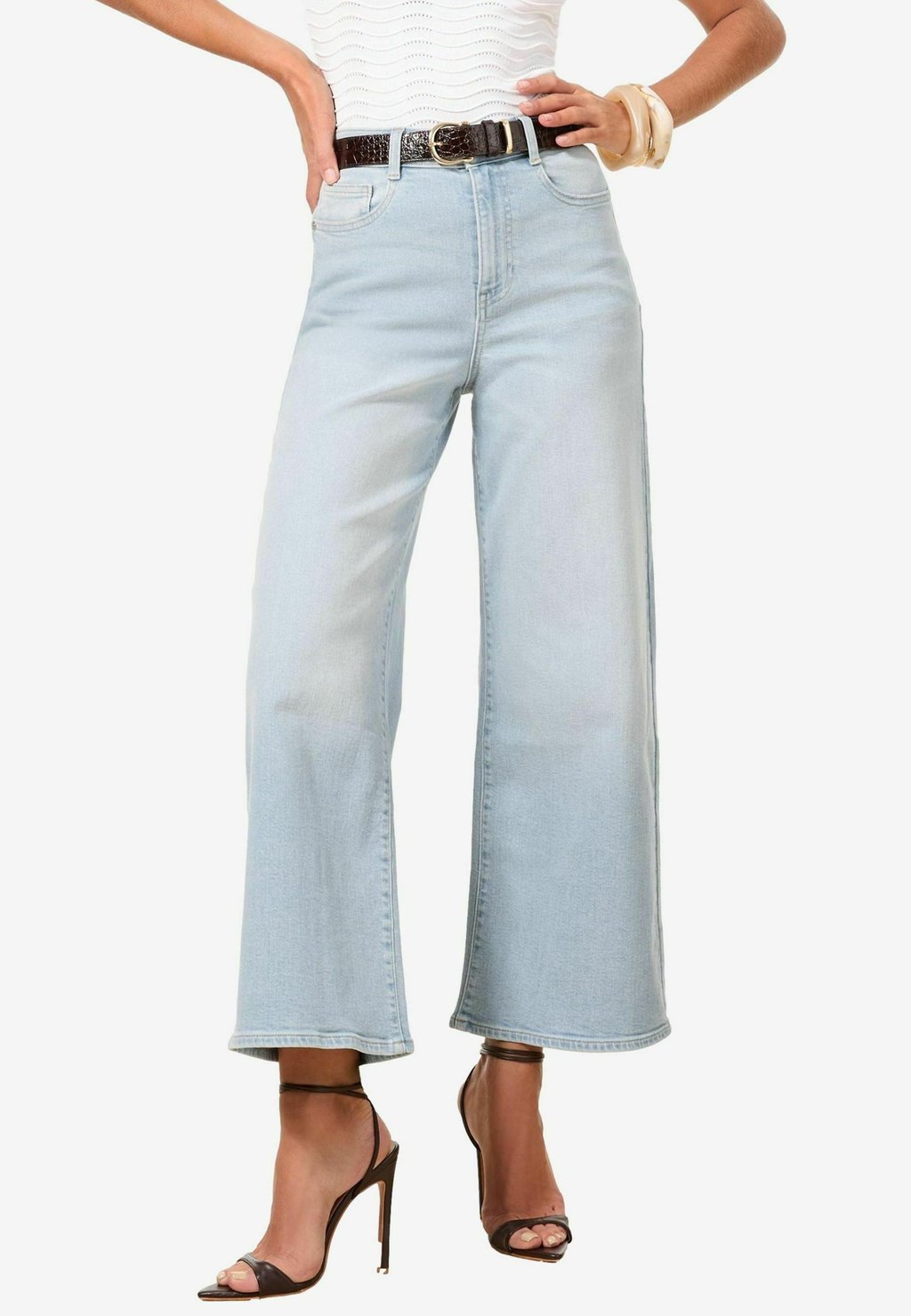 

Расклешенные джинсы CROP WIDE LEG Lipsy, синий