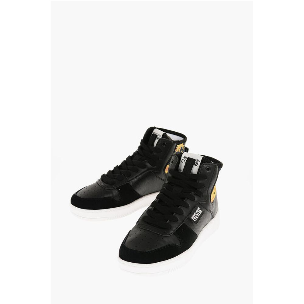 JEANS COUTURE Высокие кеды MEYSSA из кожи и ткани с Versace, Bicolor