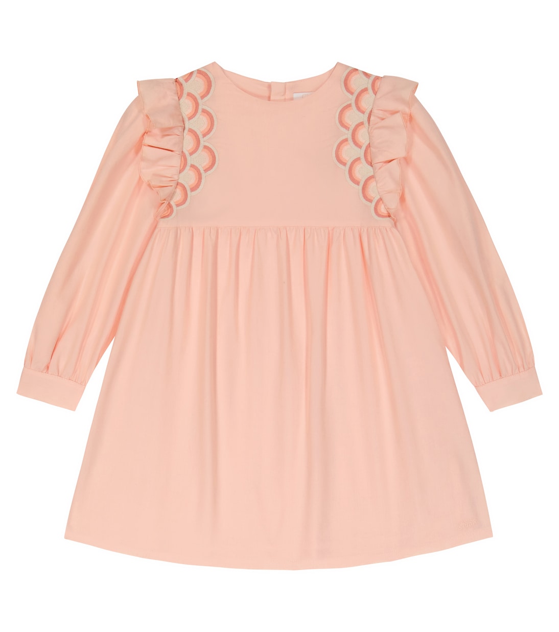 

Вышитое хлопковое платье Chloé Kids, Pink Washed Pink