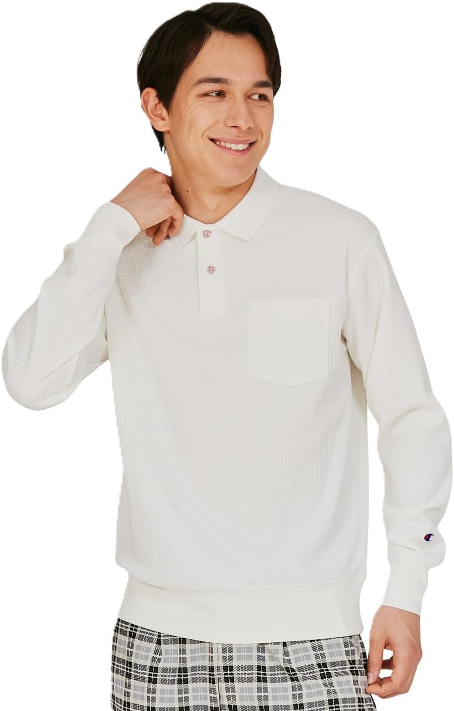 

Поло с длинными рукавами, защитой от УФ-излучения, быстросохнущим, теплосберегающим материалом и графическим логотипом Champion, светло-бежевый