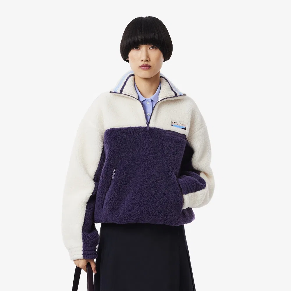 Толстовка Lacoste Фиолетовая флисовая на молнии