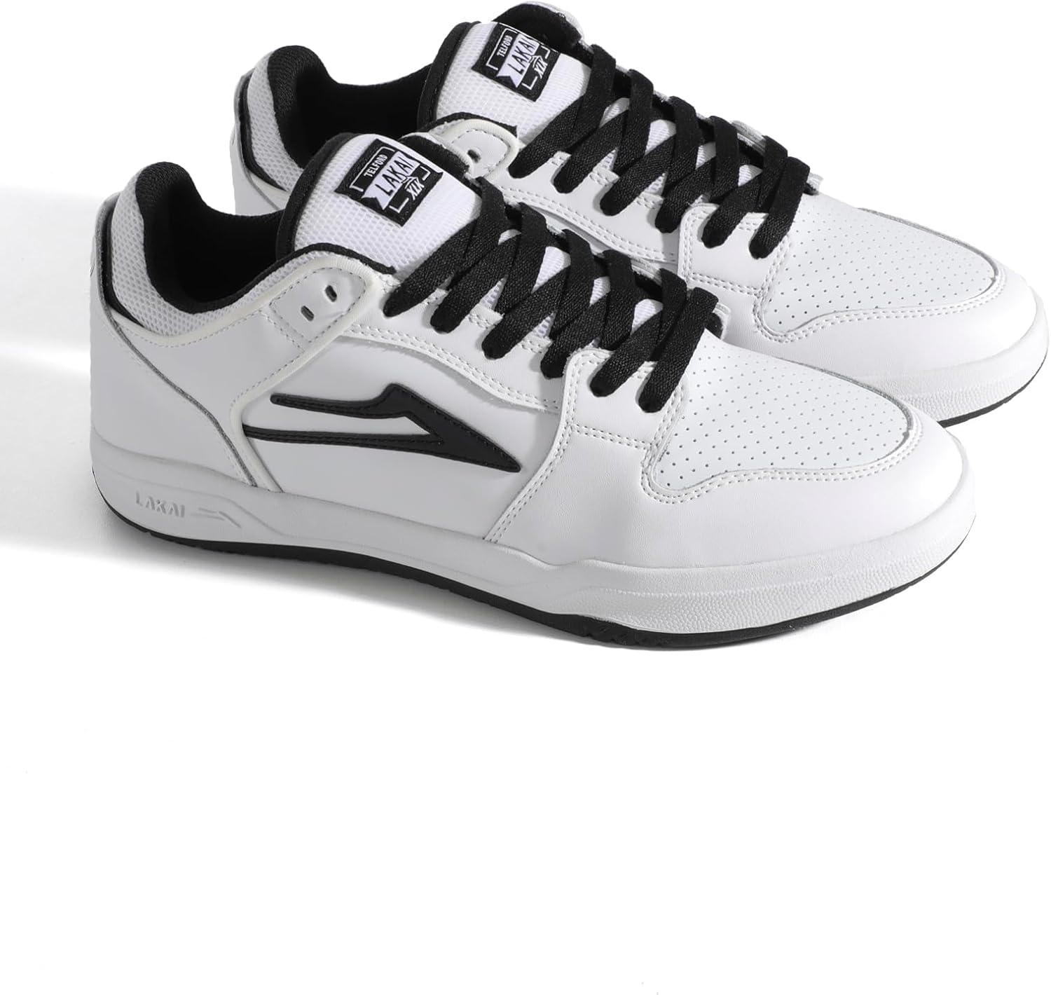 Мужские скейтерские кеды Lakai Telford Low - обувь для скейтбординга, белый/черный — фото 4