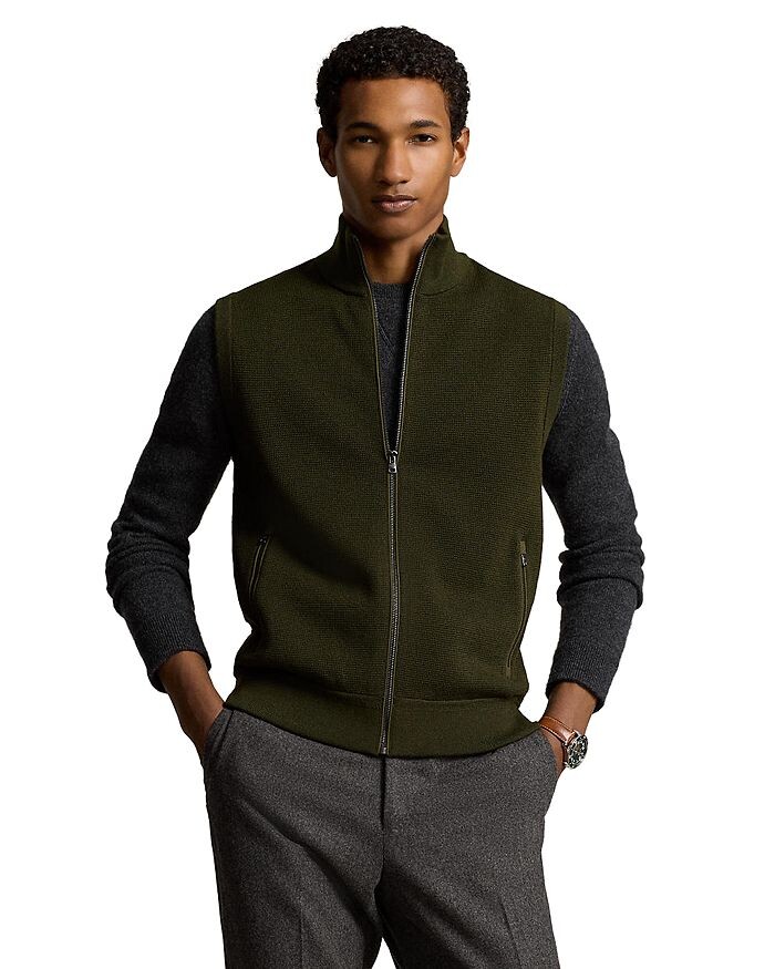 

Polo Ralph Lauren Шерстяной жилет на молнии, зеленый