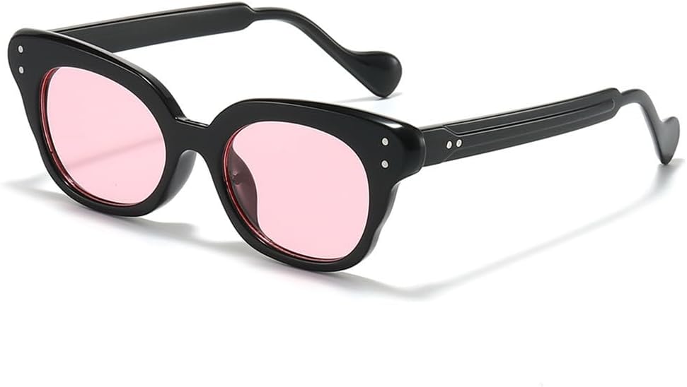 

Солнцезащитные очки UV400 с заклепками в стиле «кошачий глаз», леопардовым принтом и панк-стилем, для женщин и мужчин, для бега и занятий спортом на открытом воздухе UYPTK, Black Pink