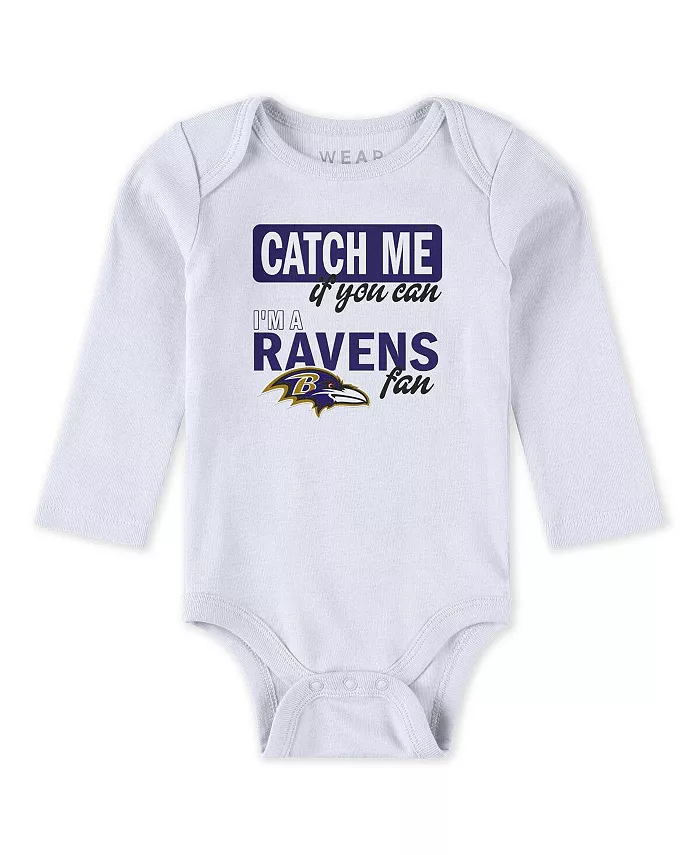 Комплект для новорожденных Baltimore Ravens Turn Me Around из 3 предметов: боди и штанишки для мальчиков и девочек Wear By Erin Andrews — фото 2