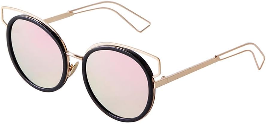 

Модные металлические солнцезащитные очки «кошачий глаз» с зеркальными линзами, женская оправа с круглыми линзами, очки в стиле стимпанк, мужские солнцезащитные очки UV400 HVTVTLA, C4