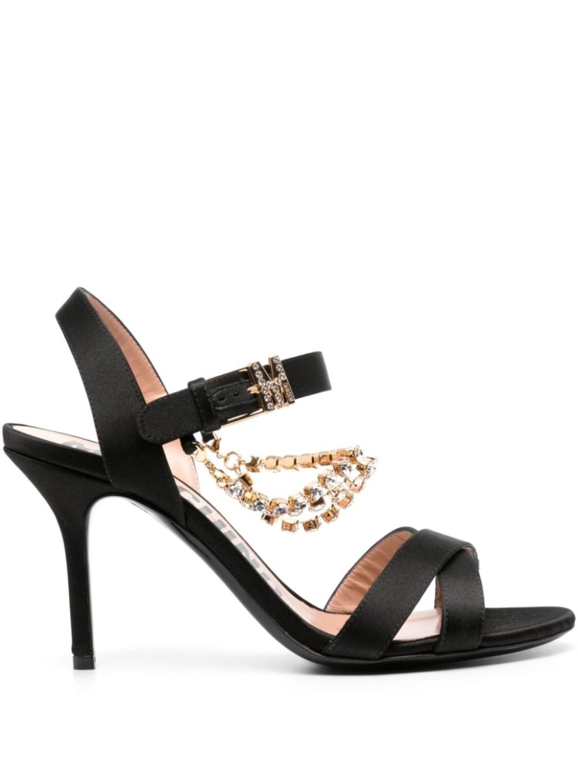 

Moschino босоножки со стразами, черный
