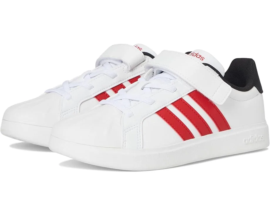 Кроссовки Adidas Kids Streetalk Elastic Lace Shoes (Little Kid), White/Better Scarlet/Black