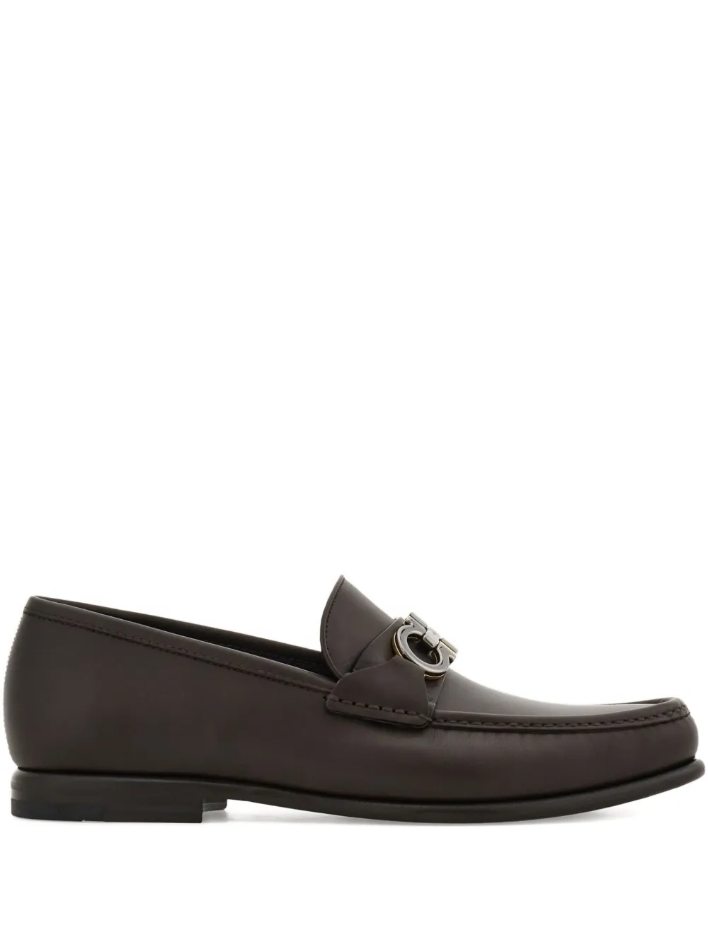 

Лоферы с пряжкой Gancini Ferragamo, коричневый