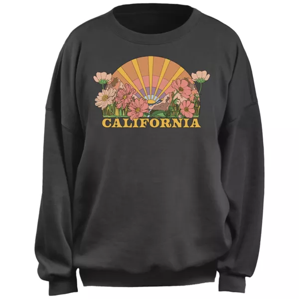 

Оверсайз худи California Sunrise с цветочным принтом для подростков Unbranded, серый