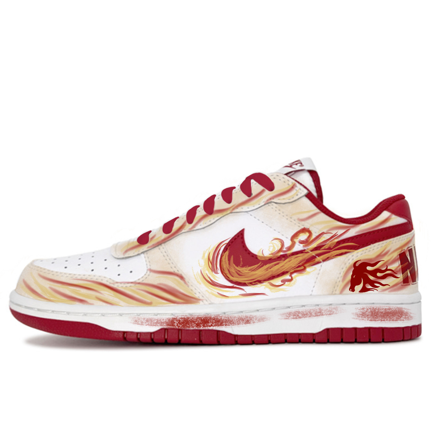 Nike Big Fenghuo Linju Coverage Abrasion Resistant Low top Skateboard Shoes мужские золото красный — фото 3