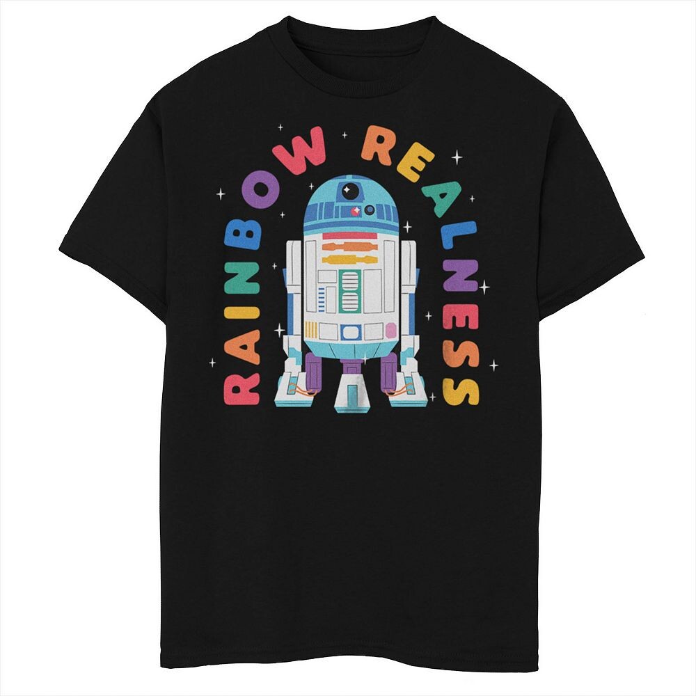 

Футболка для мальчиков Star Wars Pride R2-D2 с рисунком Rainbow Realness Licensed Character, черный