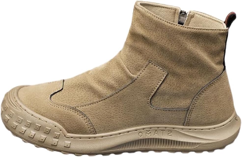 

Мужские легкие высокие ботинки износостойкие кожаные ботинки на щиколотку повседневные водонепроницаемые защитные ботинки Lexamen, хаки