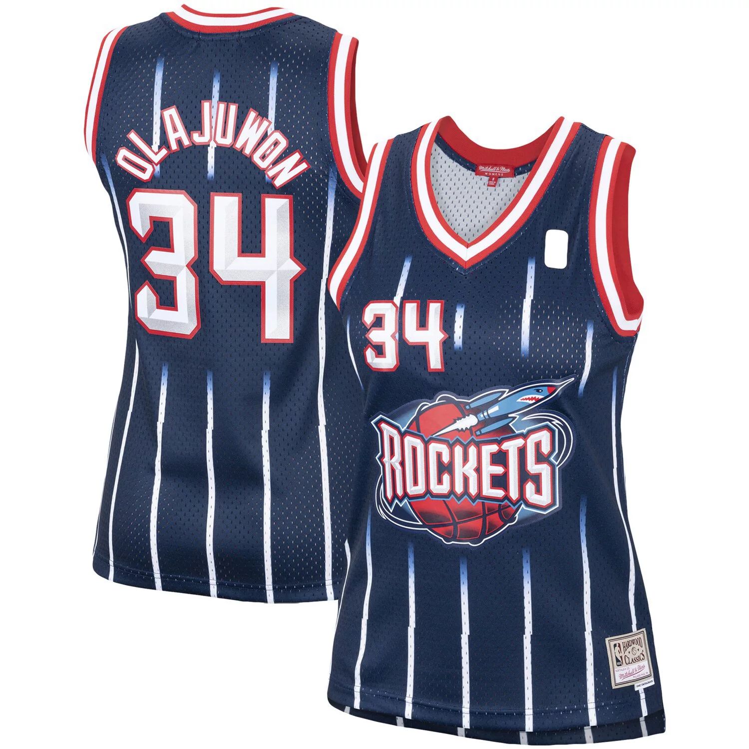 

Женская темно-синяя майка Mitchell & Ness Hakeem Olajuwon Houston Rockets Hardwood Classics Swingman, Синий, Женская темно-синяя майка Mitchell & Ness Hakeem Olajuwon Houston Rockets Hardwood Classics Swingman